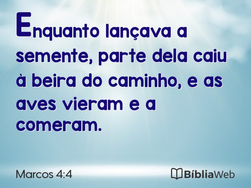 Marcos 4:4 em imagem para compartilhar
