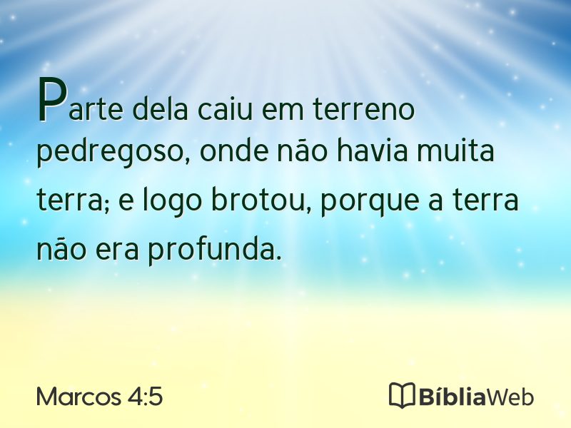 Marcos 4:5 em imagem para compartilhar