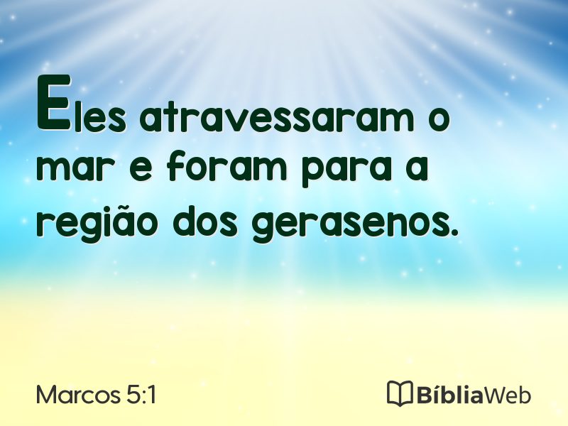 Marcos 5:1 em imagem para compartilhar