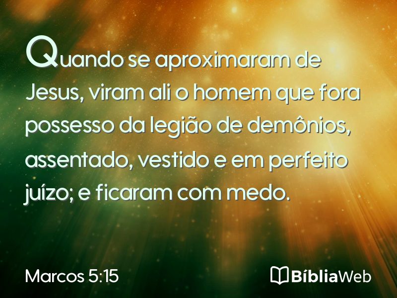 Marcos 5:15 em imagem para compartilhar