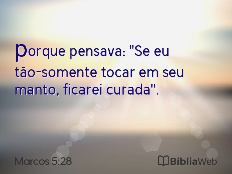 Marcos 5:28 em imagem para compartilhar