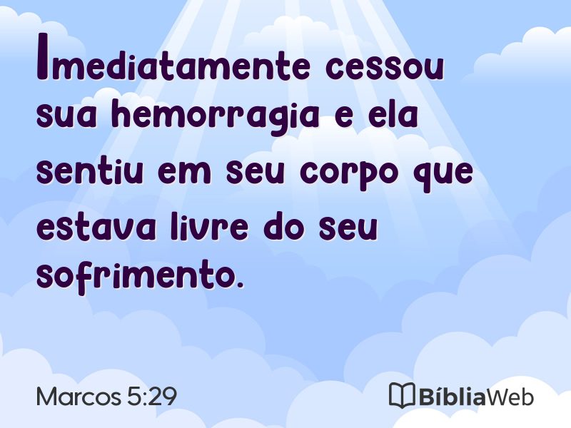 Marcos 5:29 em imagem para compartilhar