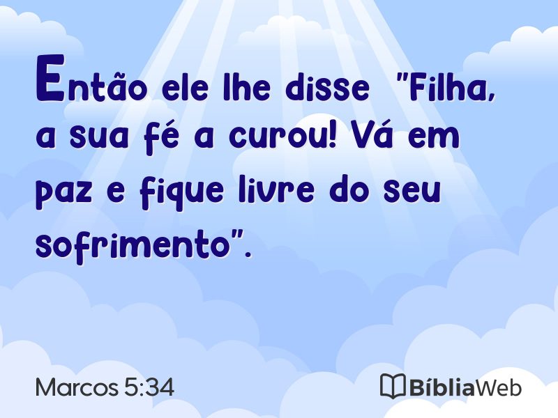 Marcos 5:34 em imagem para compartilhar