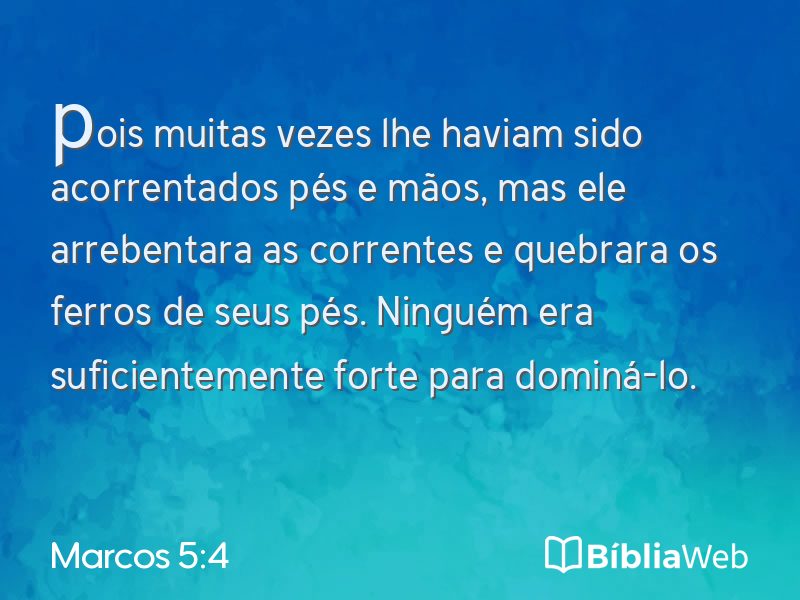 Marcos 5:4 em imagem para compartilhar