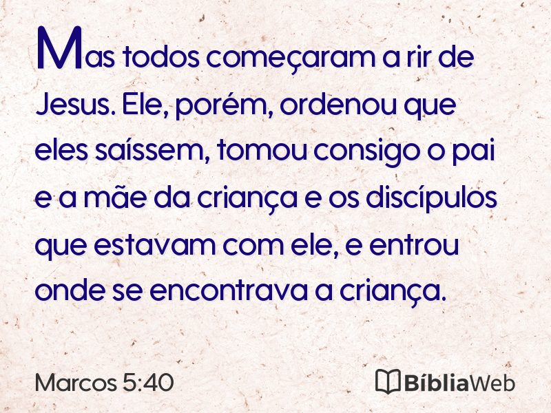 Marcos 5:40 em imagem para compartilhar