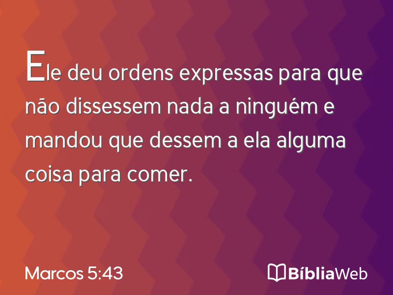 Marcos 5:43 em imagem para compartilhar