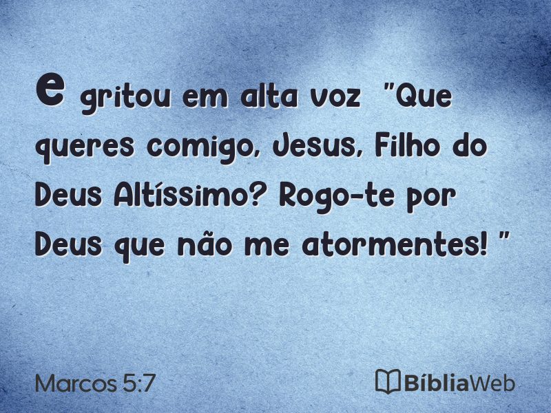 Marcos 5:7 em imagem para compartilhar