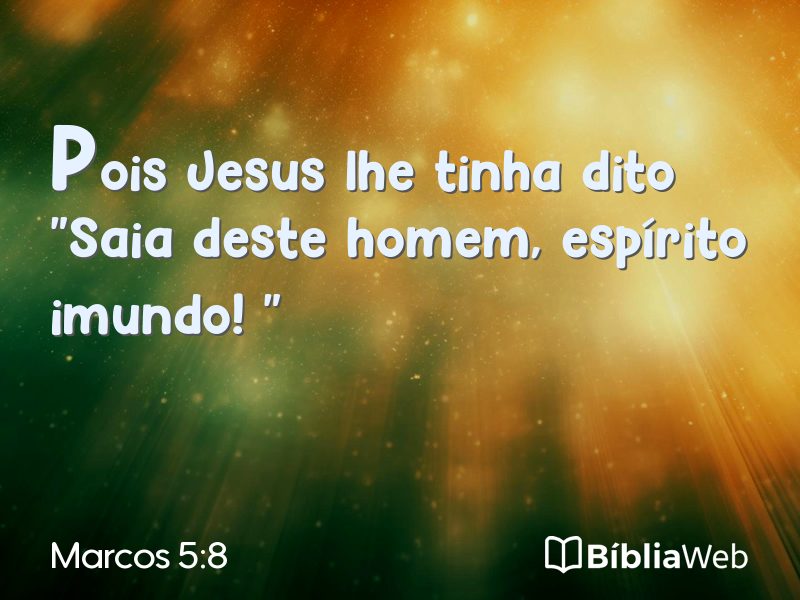 Marcos 5:8 em imagem para compartilhar