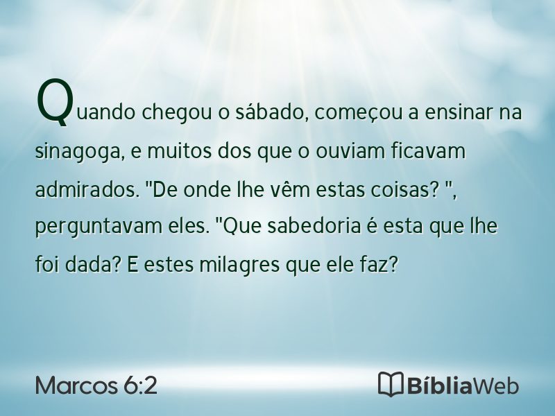 Marcos 6:2 em imagem para compartilhar