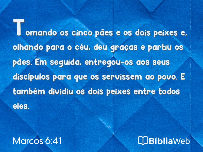 Marcos 6:41 em imagem para compartilhar