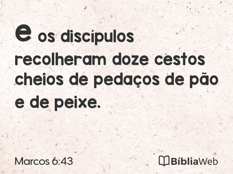 Marcos 6:43 em imagem para compartilhar