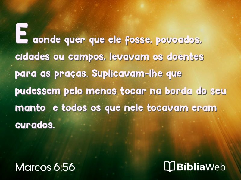 Marcos 6:56 em imagem para compartilhar