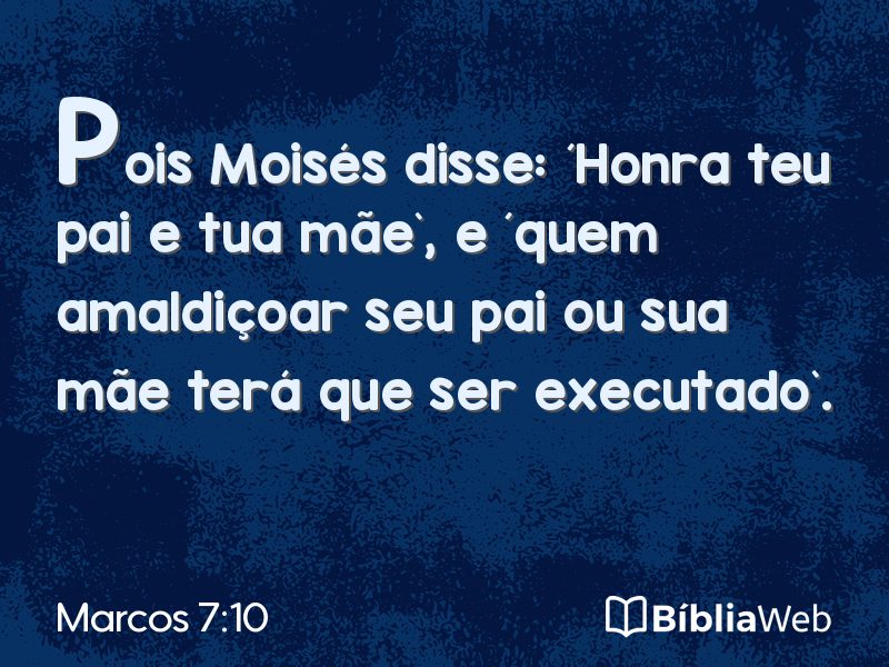 Marcos 7:10 em imagem para compartilhar