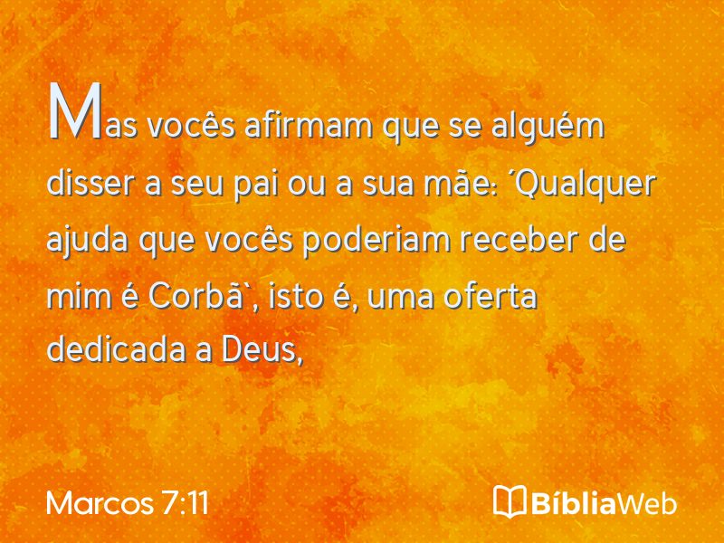 Marcos 7:11 em imagem para compartilhar