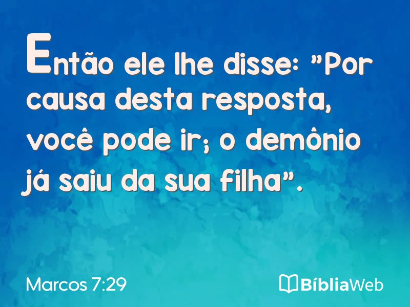 Marcos 7:29 em imagem para compartilhar