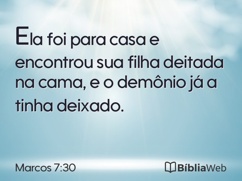 Marcos 7:30 em imagem para compartilhar