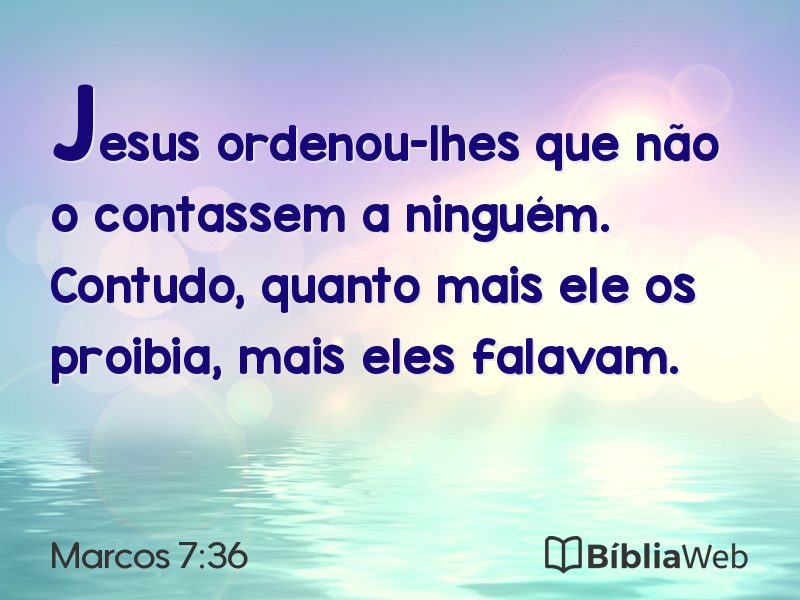Marcos 7:36 em imagem para compartilhar