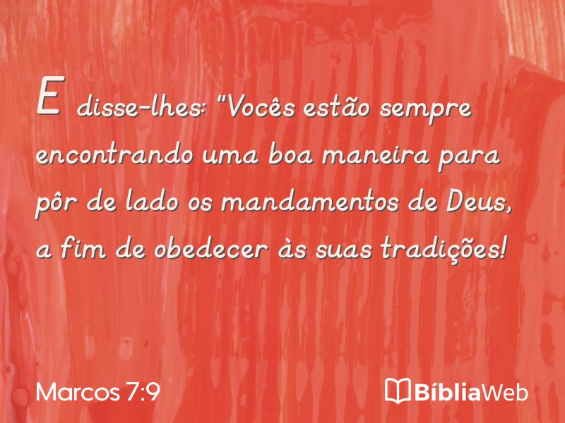 Marcos 7:9 em imagem para compartilhar