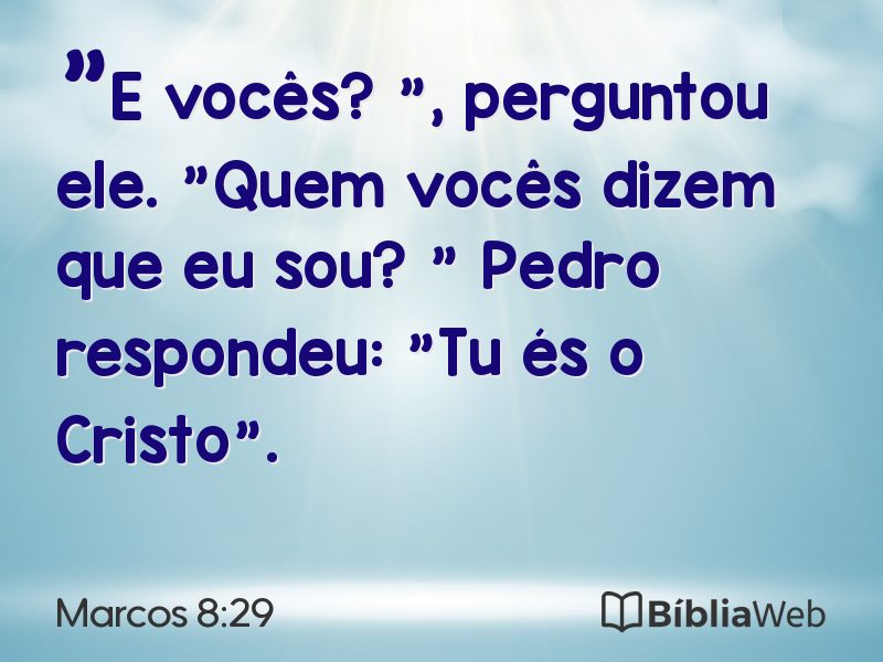 Marcos 8:29 em imagem para compartilhar