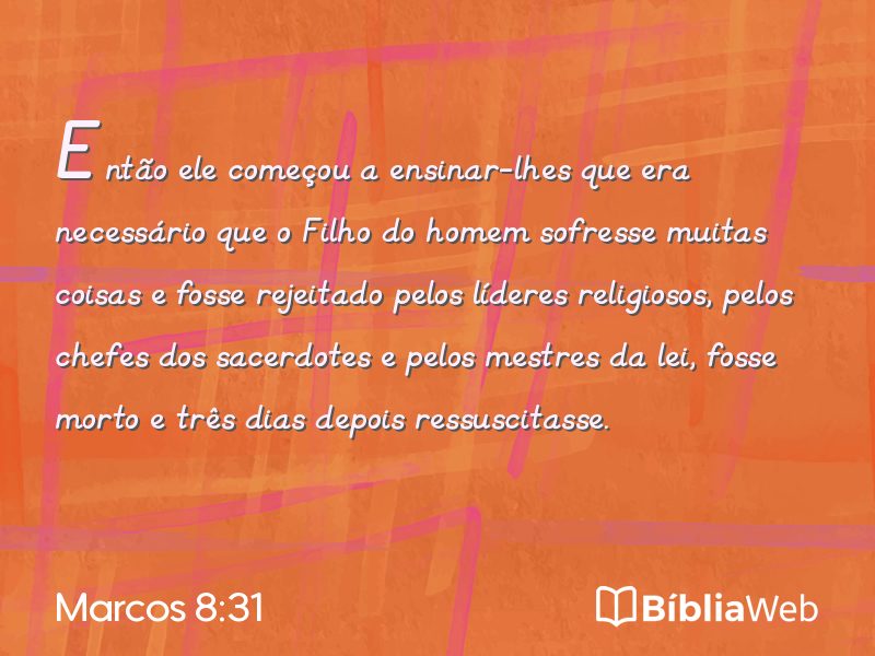Marcos 8:31 em imagem para compartilhar