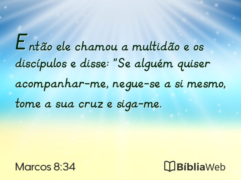 Marcos 8:34 em imagem para compartilhar
