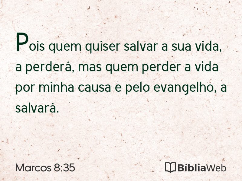 Marcos 8:35 em imagem para compartilhar