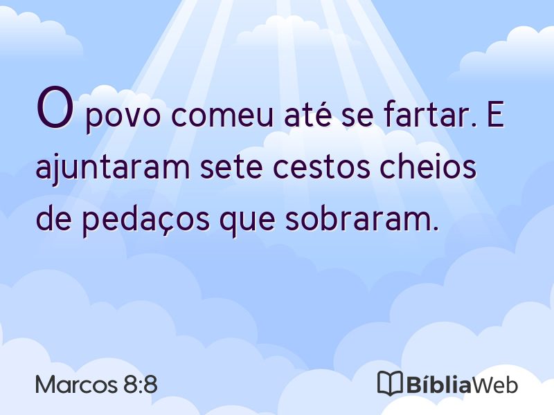 Marcos 8:8 em imagem para compartilhar