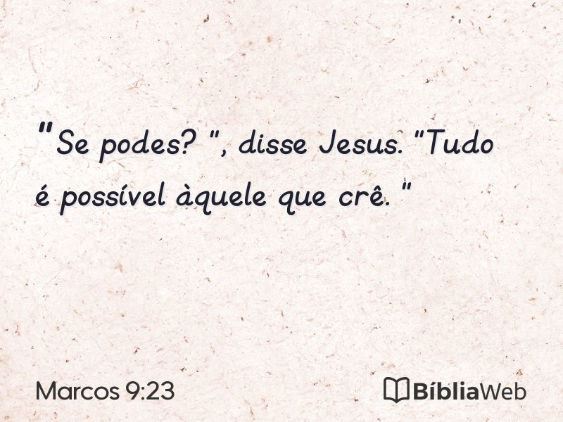 Marcos 9:23 em imagem para compartilhar