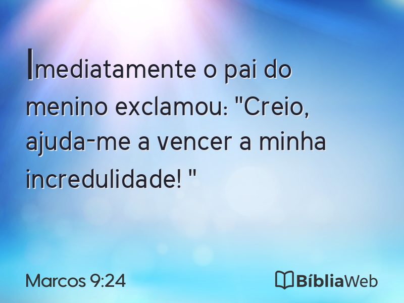 Marcos 9:24 em imagem para compartilhar
