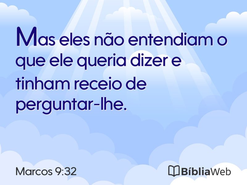 Marcos 9:32 em imagem para compartilhar