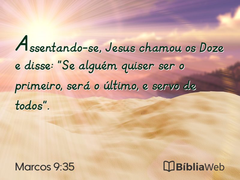 Marcos 9:35 em imagem para compartilhar