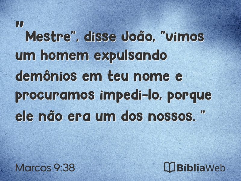 Marcos 9:38 em imagem para compartilhar