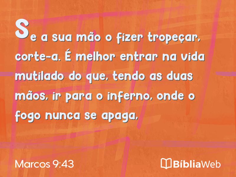 Marcos 9:43 em imagem para compartilhar