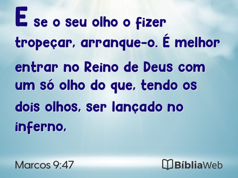 Marcos 9:47 em imagem para compartilhar