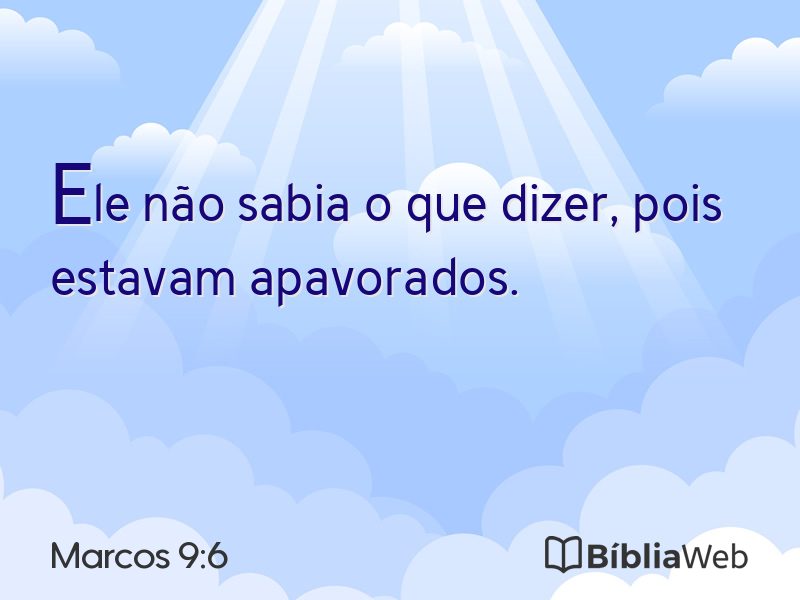 Marcos 9:6 em imagem para compartilhar
