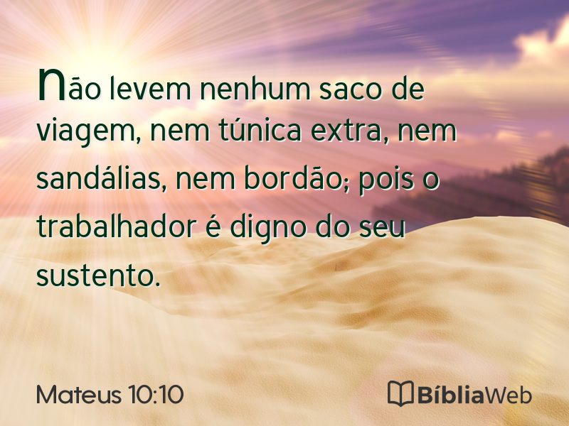 Mateus 10:10 em imagem para compartilhar