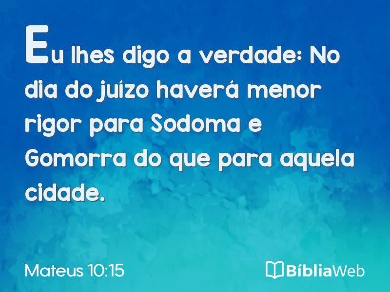 Mateus 10:15 em imagem para compartilhar