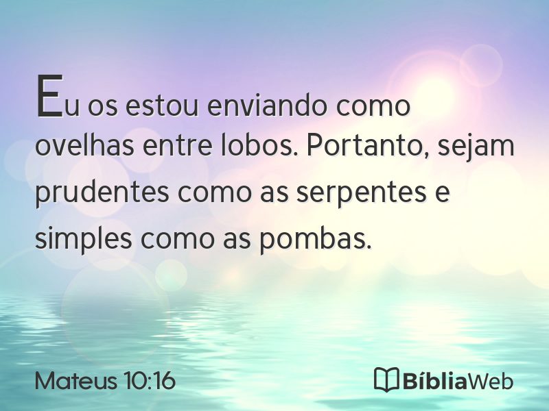 Mateus 10:16 em imagem para compartilhar