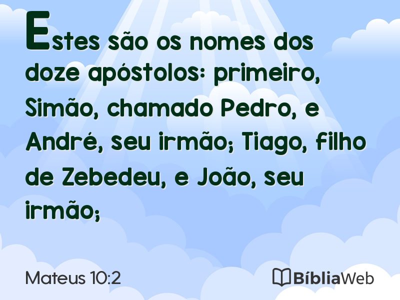 Mateus 10:2 em imagem para compartilhar
