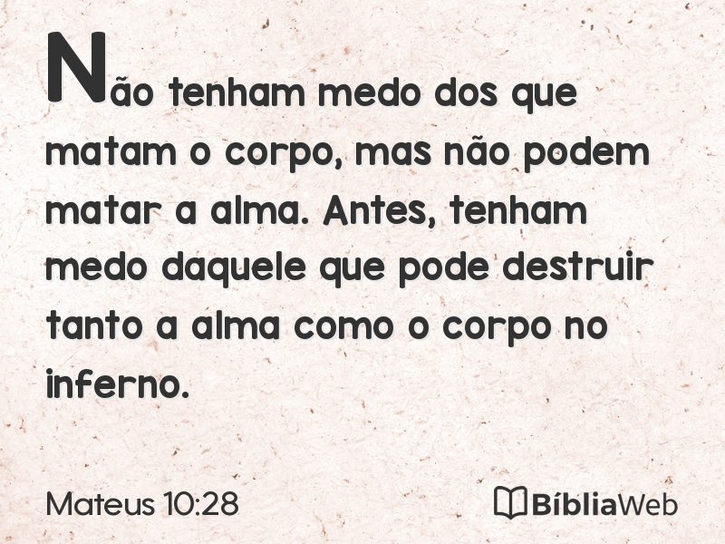 Mateus 10:28 em imagem para compartilhar