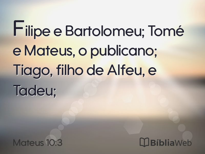 Mateus 10:3 em imagem para compartilhar