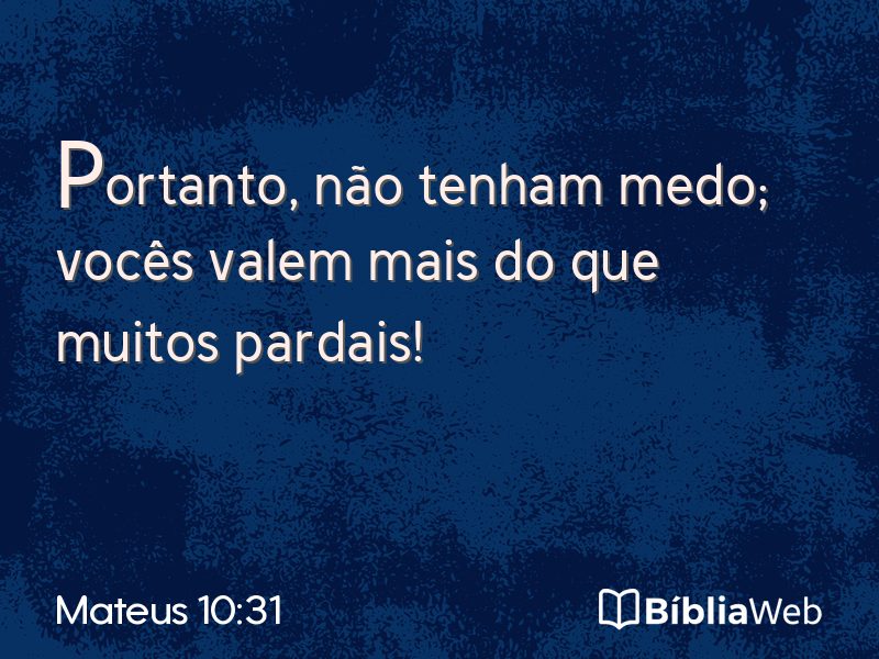Mateus 10:31 em imagem para compartilhar
