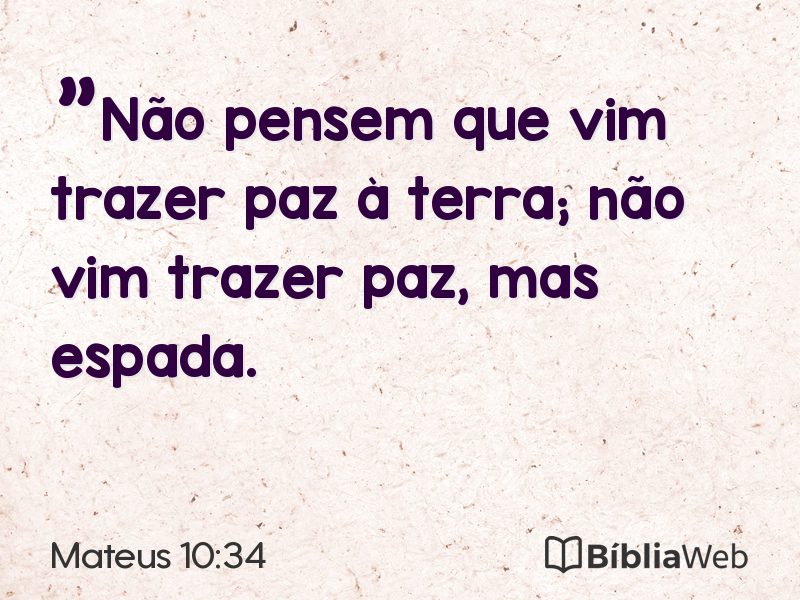 Mateus 10:34 em imagem para compartilhar