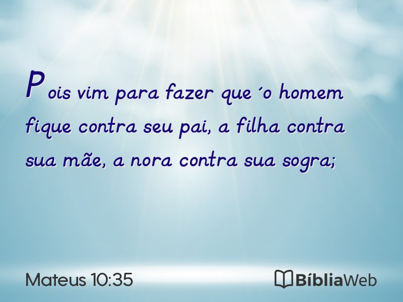 Mateus 10:35 em imagem para compartilhar