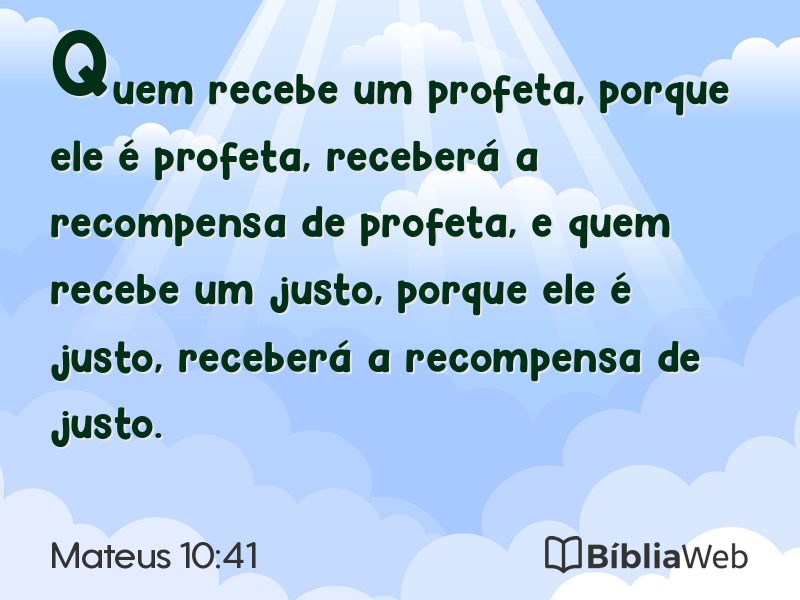 Mateus 10:41 em imagem para compartilhar