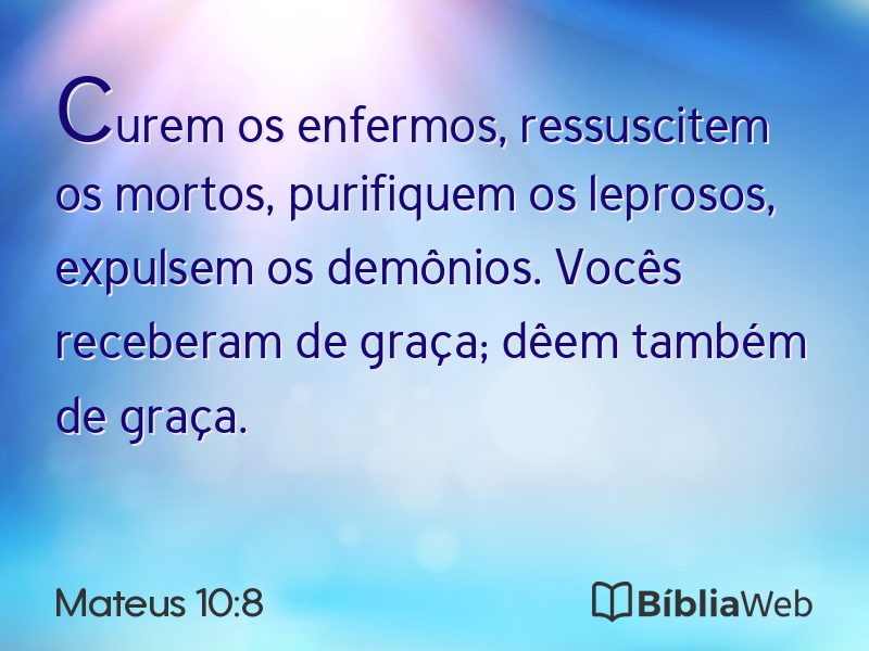 Mateus 10:8 em imagem para compartilhar