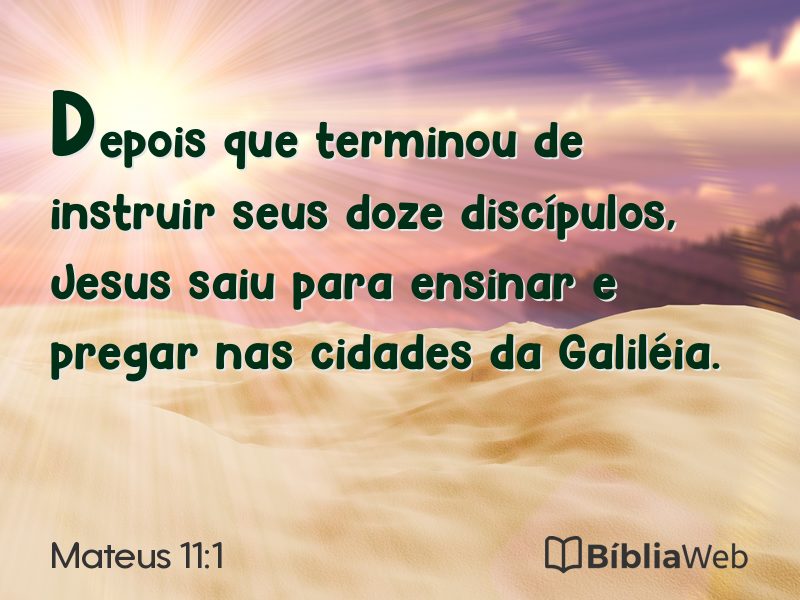 Mateus 11:1 em imagem para compartilhar
