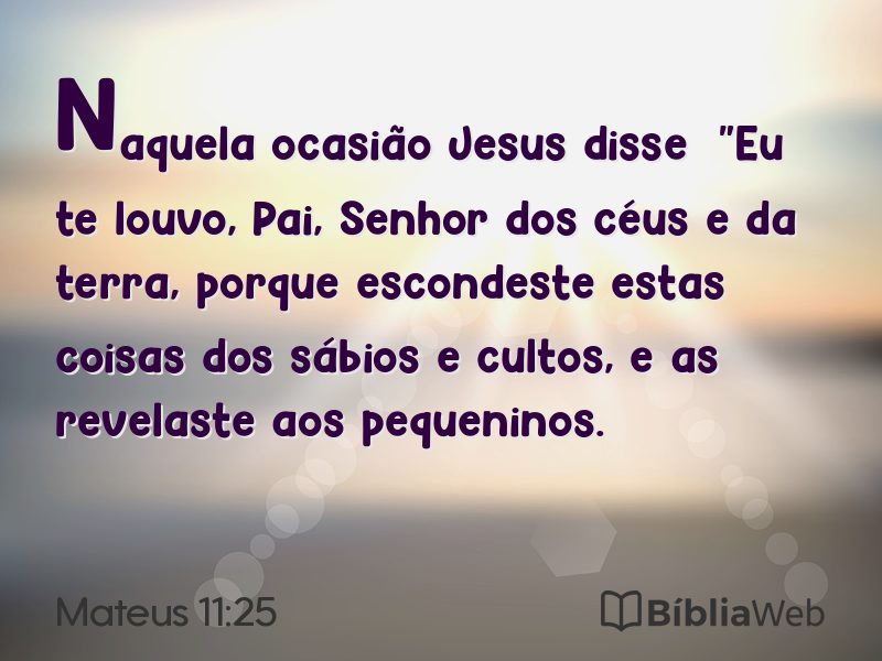 Mateus 11:25 em imagem para compartilhar