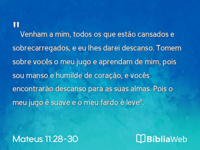 Mateus 11:28-30 em imagem para compartilhar