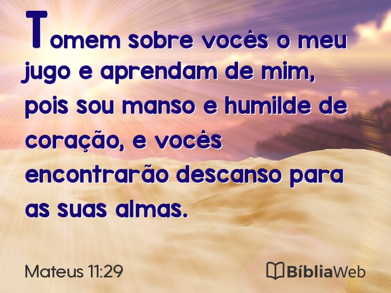 Mateus 11:29 em imagem para compartilhar